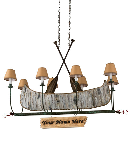 48"L Personalized Canoe 8 Lt Chandelier