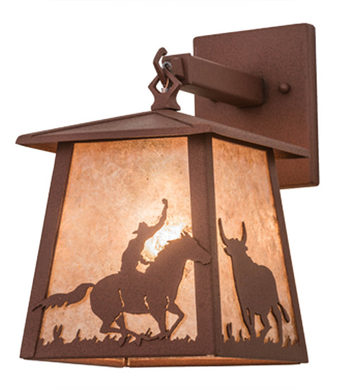 7"W Cowboy & Steer Hanging Wall Sconce