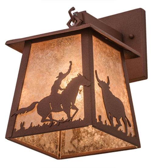 7"W Cowboy & Steer Hanging Wall Sconce