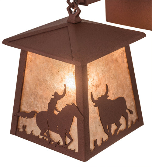 7"W Cowboy & Steer Hanging Wall Sconce