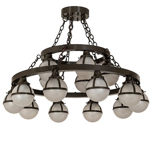 40" Wide Bola Tavern 15 Light Two Tier Chandelier