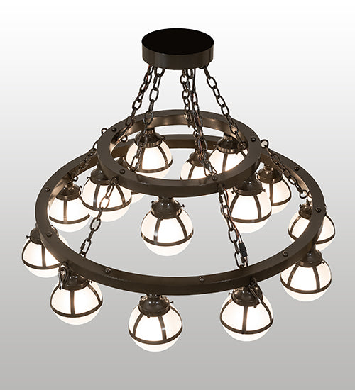 40" Wide Bola Tavern 15 Light Two Tier Chandelier