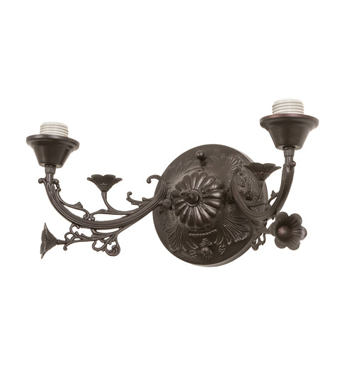 16" Wide Victorian 2 Lt Wall Sconce Hardware