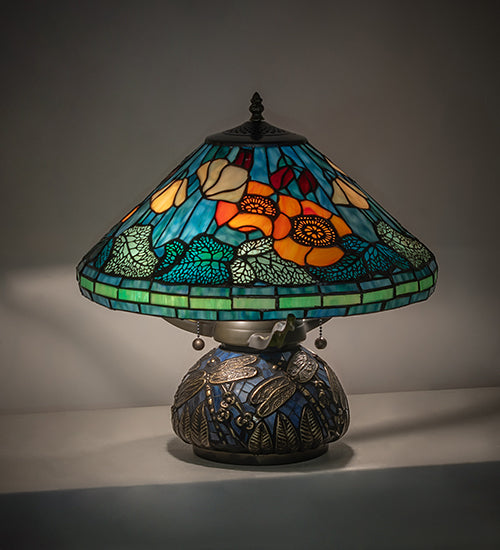 17" High Tiffany Poppy Table Lamp