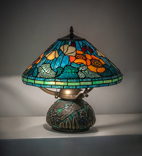 17" High Tiffany Poppy Table Lamp