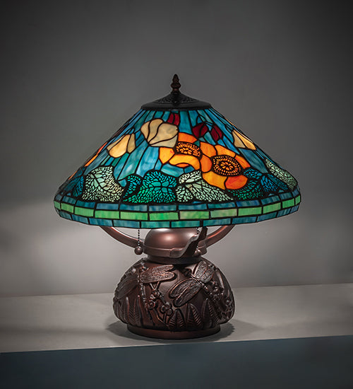 17" High Tiffany Poppy Table Lamp