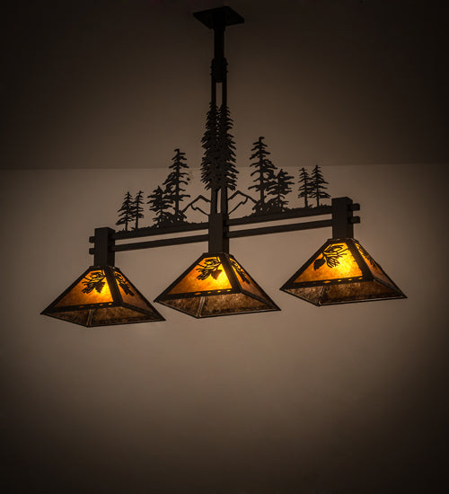 45"L Tall Pines 3 Lt Island Pendant