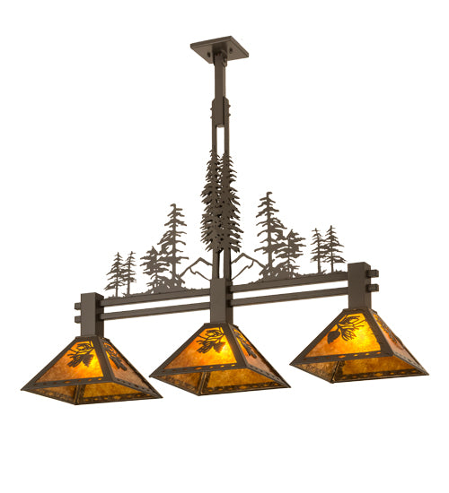 45"L Tall Pines 3 Lt Island Pendant