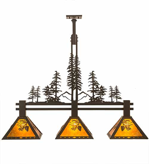 45"L Tall Pines 3 Lt Island Pendant