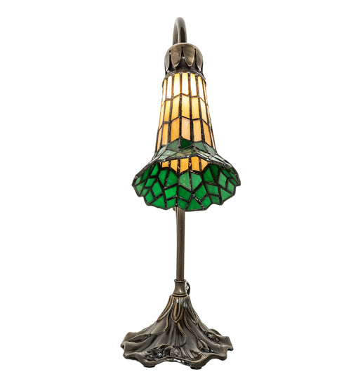 15" High Stained Glass Pond Lily Accent Lamp