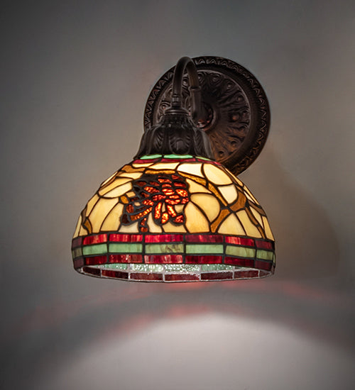 8" Wide Pinecone Wall Sconce