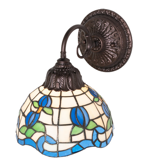 7" Wide Roseborder Wall Sconce