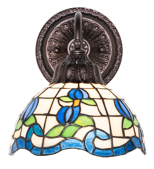 7" Wide Roseborder Wall Sconce