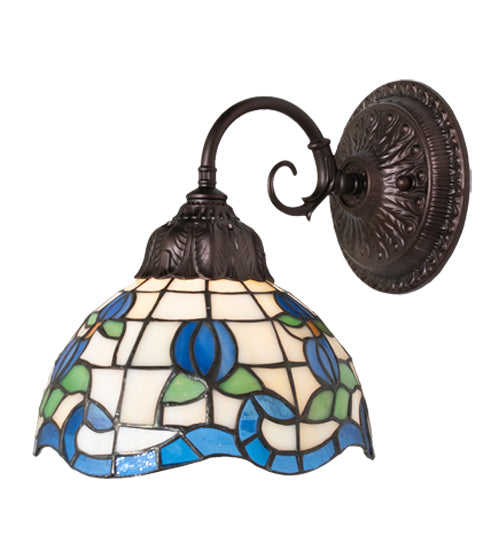 7" Wide Roseborder Wall Sconce