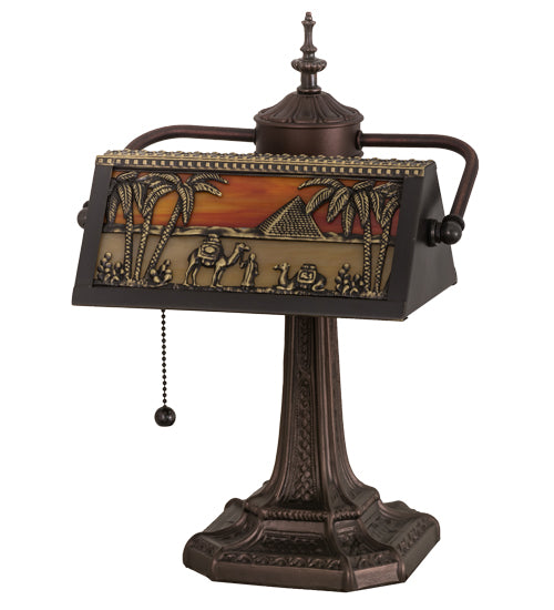 15.5"H Camel Mission Banker'S Lamp