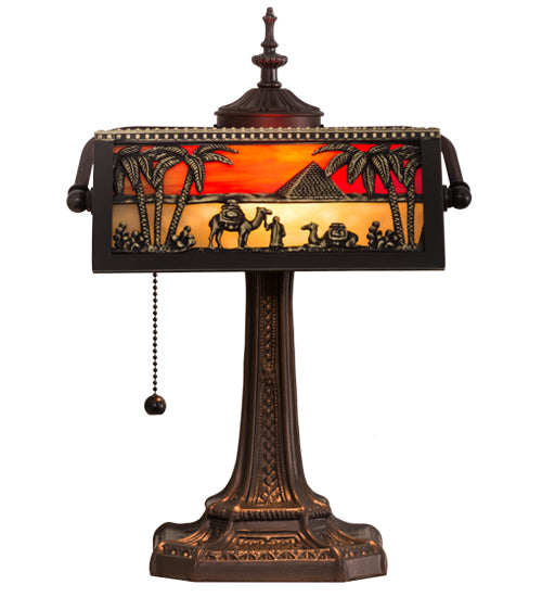 15.5"H Camel Mission Banker'S Lamp