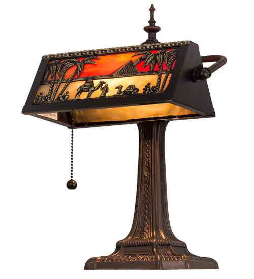 15.5"H Camel Mission Banker'S Lamp