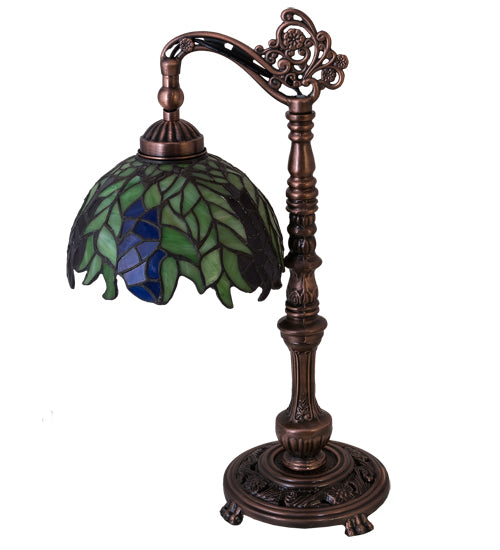 19"H Tiffany Honey Locust Bridge Arm Desk Lamp