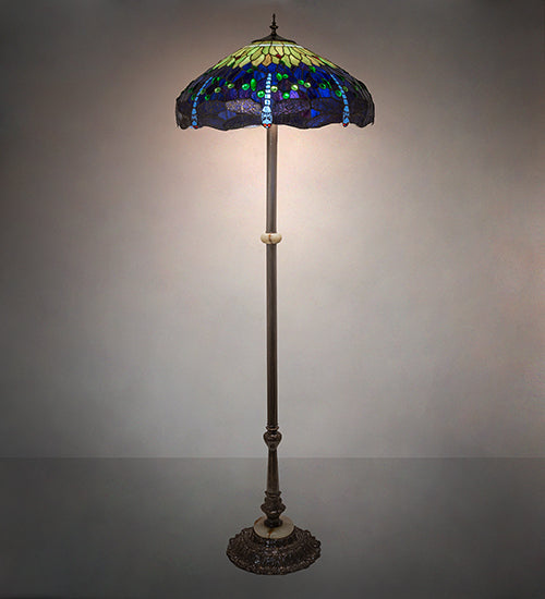 64" High Tiffany Hanginghead Dragonfly Floor Lamp