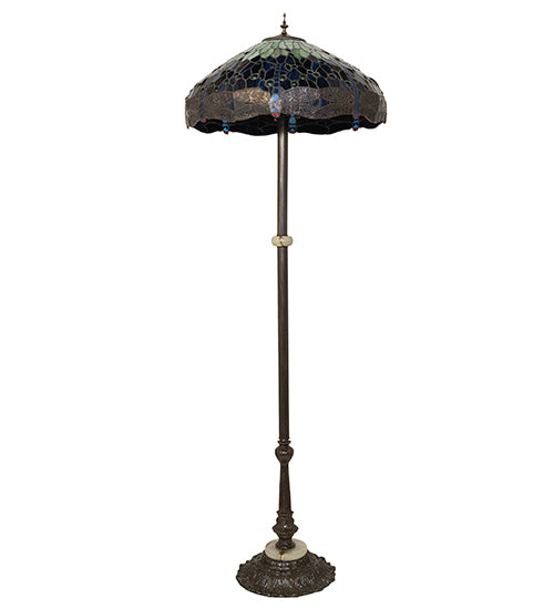 64" High Tiffany Hanginghead Dragonfly Floor Lamp