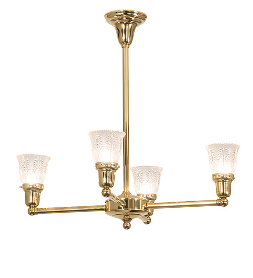 27" Wide Revival Summer Wheat 4 Light Chandelier