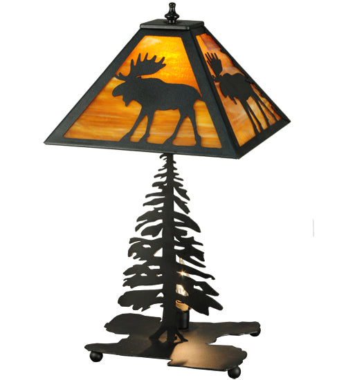 21"H Lone Moose Table Lamp