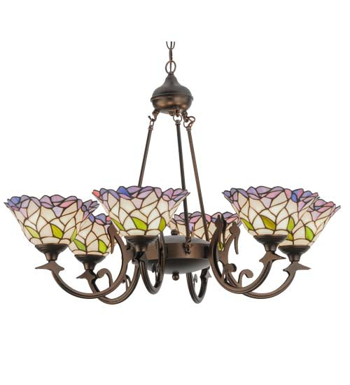 33"W Daffodil Bell 6 Lt Chandelier