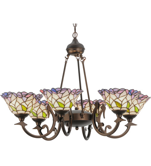 33"W Daffodil Bell 6 Lt Chandelier