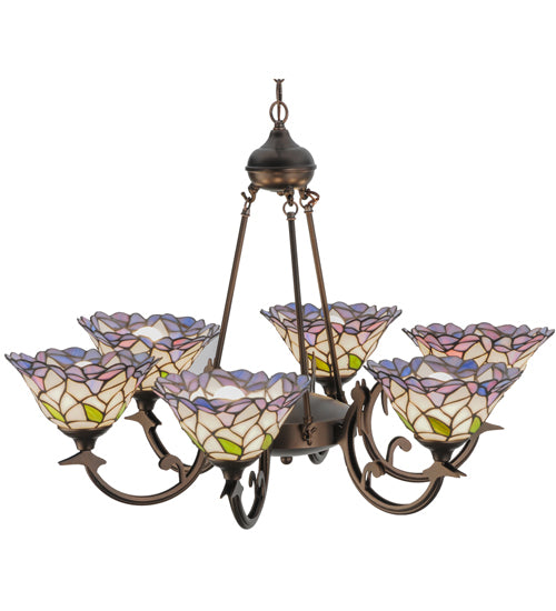 33"W Daffodil Bell 6 Lt Chandelier