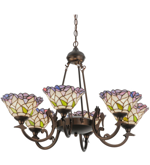 33"W Daffodil Bell 6 Lt Chandelier