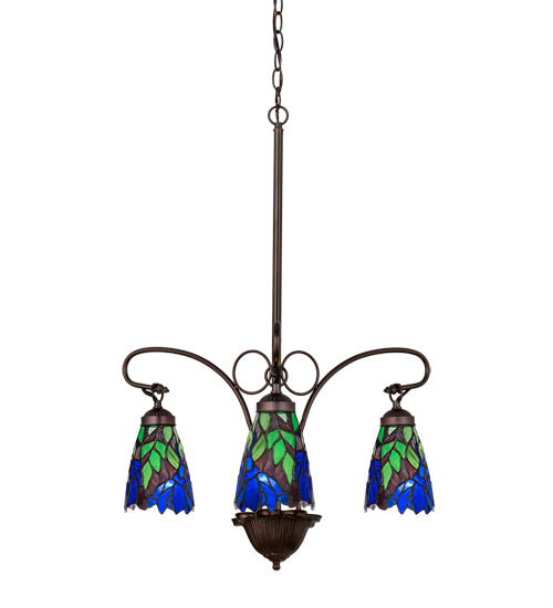 24" Wide Iris 3 Light Chandelier