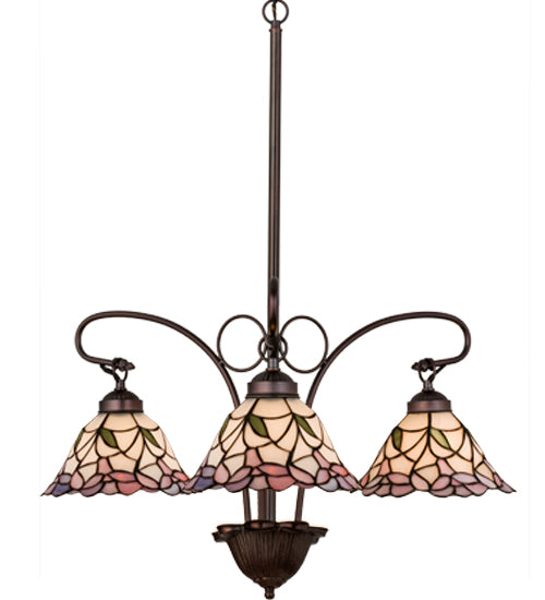 25"W Daffodil Bell 3 Lt Chandelier