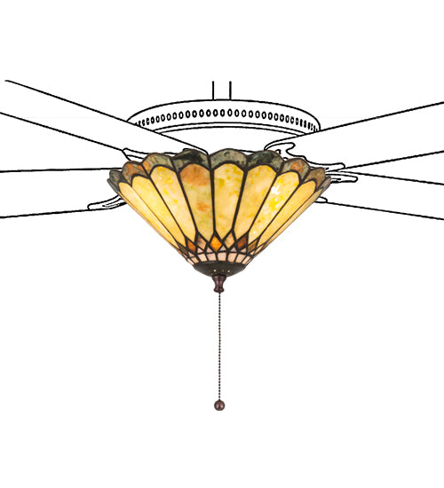 12"W Carousel Jadestone Fan Light Fixture