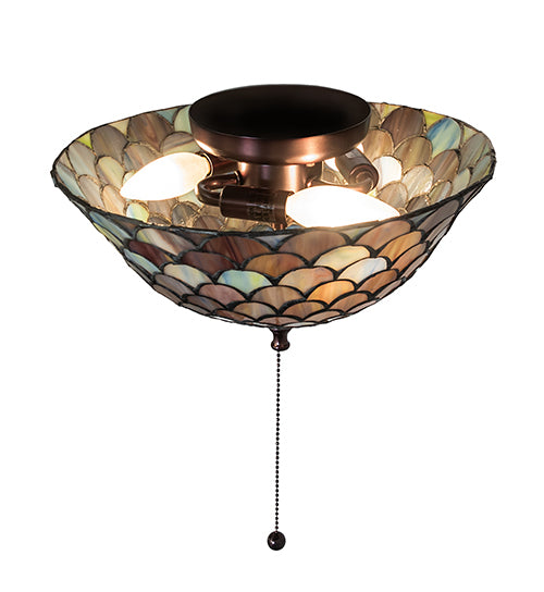 12" Wide Tiffany Fishscale Fan Light Fixture