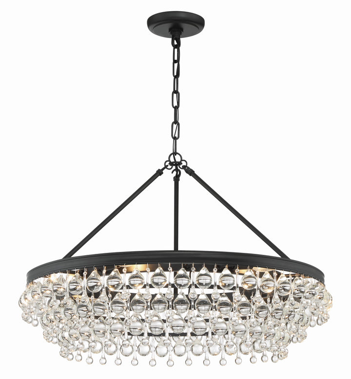 Crystorama Calypso 6 Light Matte Black Chandelier