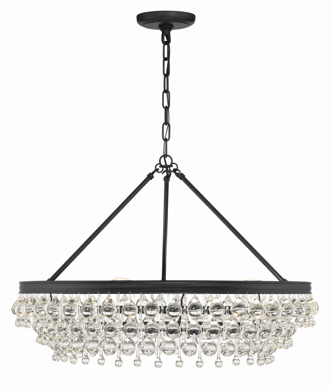 Crystorama Calypso 6 Light Matte Black Chandelier