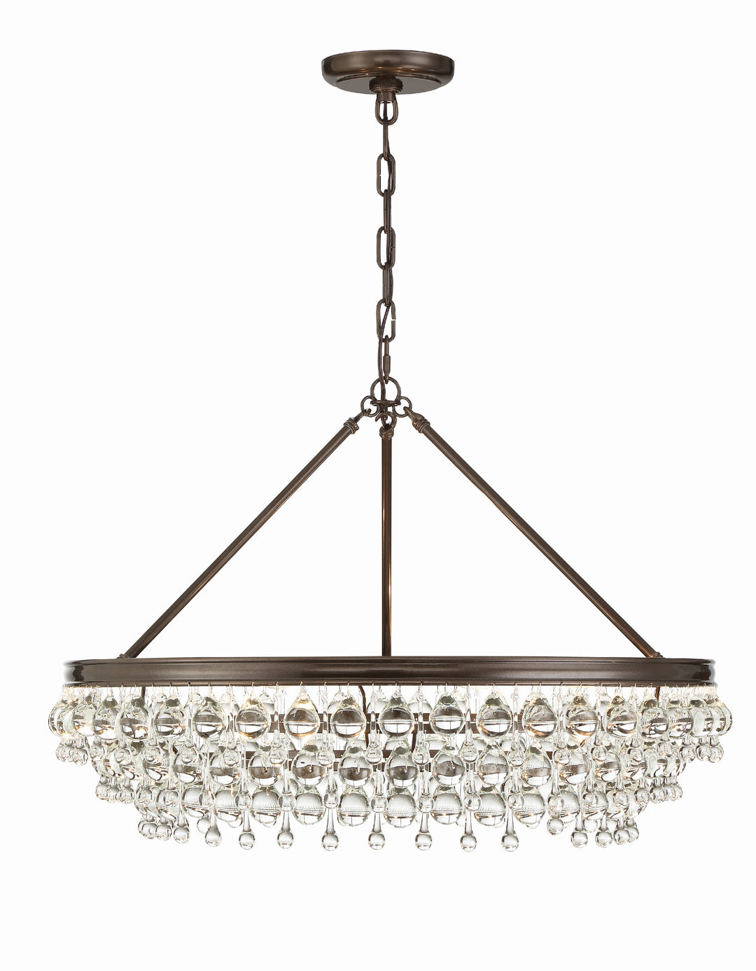 Crystorama Calypso 6 Light Matte Black Chandelier