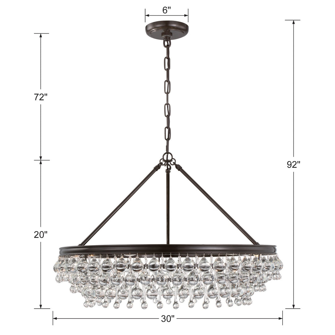 Crystorama Calypso 6 Light Matte Black Chandelier