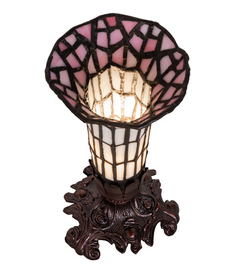 8" High Stained Glass Pond Lily Victorian Accent Lamp