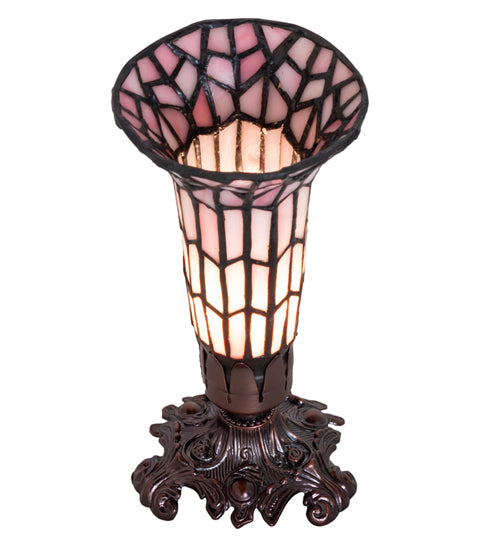 8" High Stained Glass Pond Lily Victorian Accent Lamp