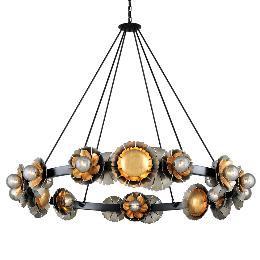 Magic Garden Chandelier 49" - Black Graphite Bronze Leaf