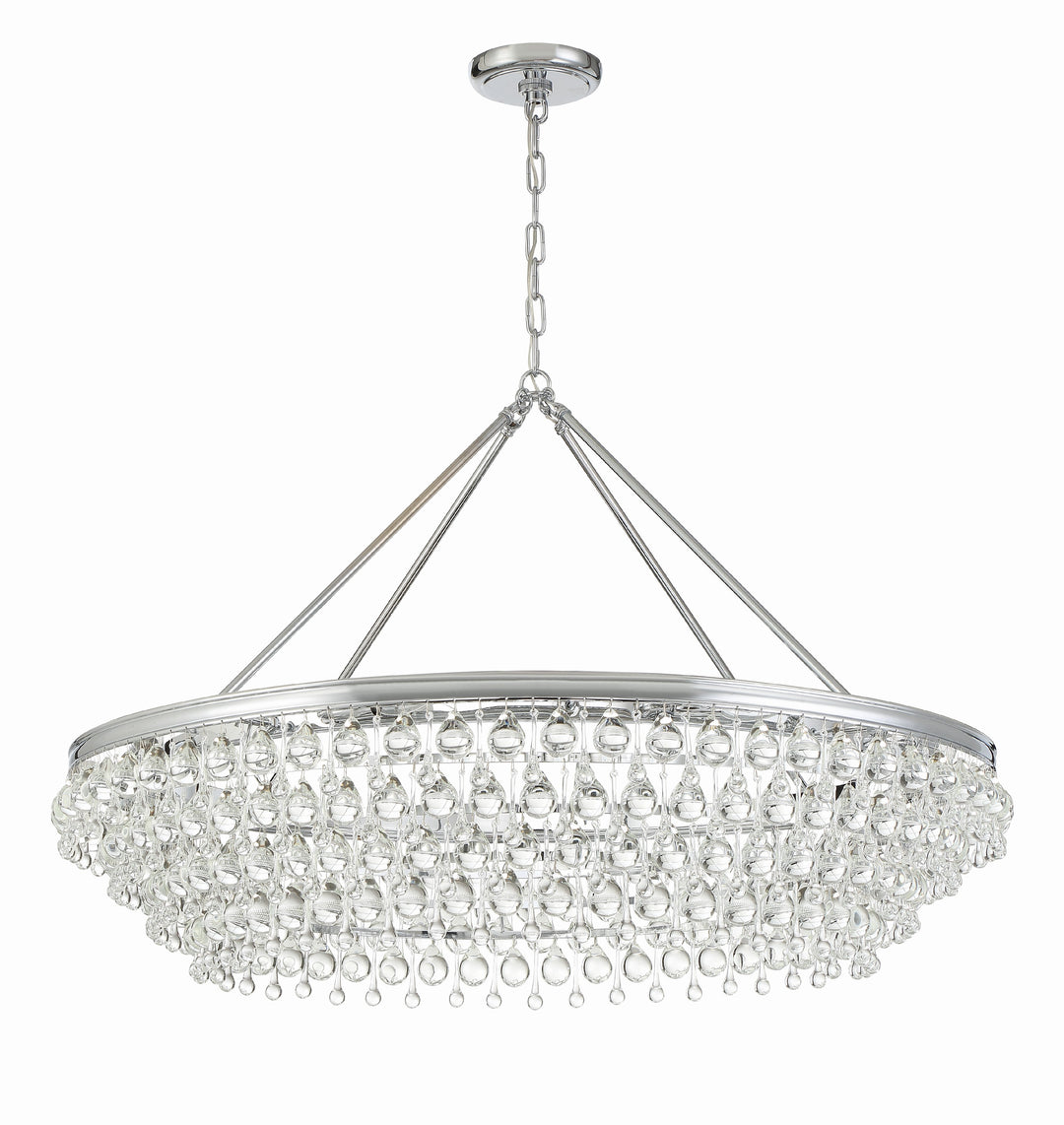 Crystorama Calypso 8 Light Crystal Teardrop Polished Chrome Chandelier