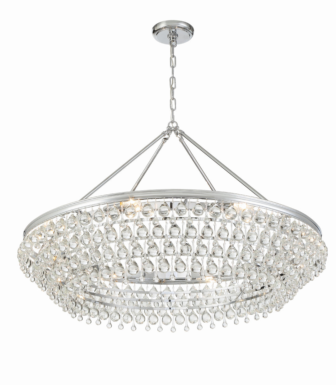 Crystorama Calypso 8 Light Crystal Teardrop Polished Chrome Chandelier