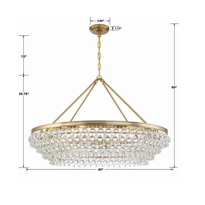 Crystorama Calypso 8 Light Crystal Teardrop Polished Chrome Chandelier