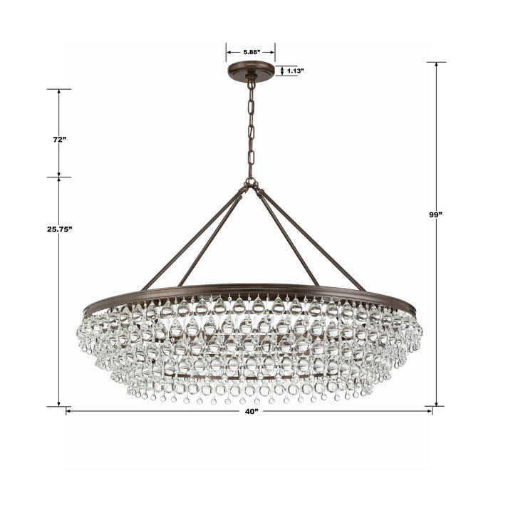 Crystorama Calypso 8 Light Crystal Teardrop Polished Chrome Chandelier