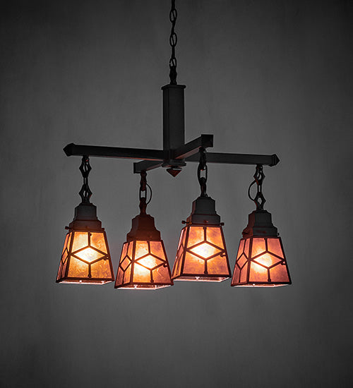 24" Wide Bungalow Mission 4 Light Chandelier