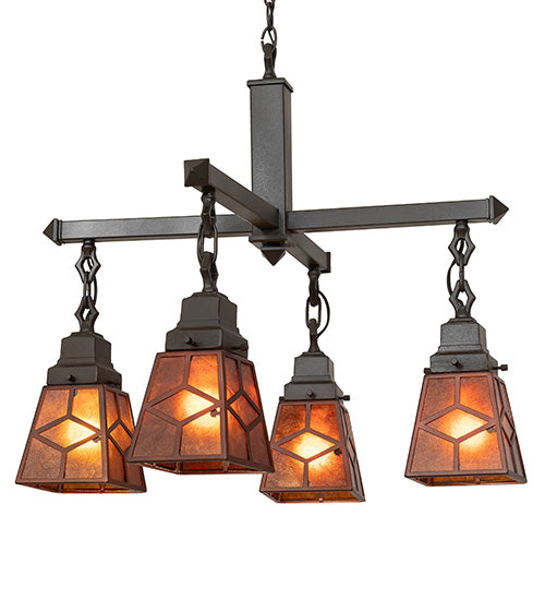 24" Wide Bungalow Mission 4 Light Chandelier