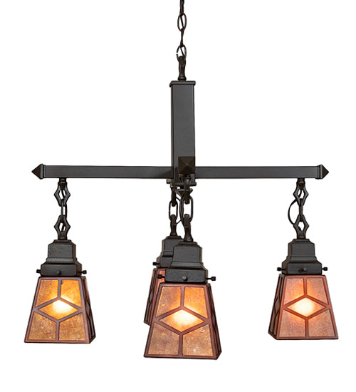 24" Wide Bungalow Mission 4 Light Chandelier