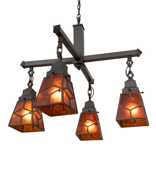 24" Wide Bungalow Mission 4 Light Chandelier