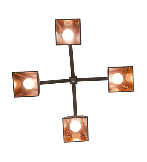 24" Wide Bungalow Mission 4 Light Chandelier